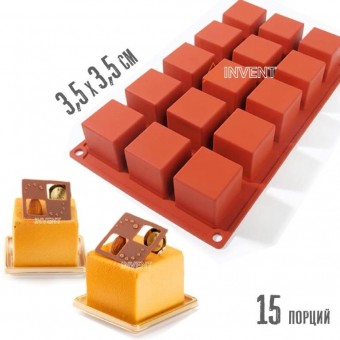 Cиликоновая форма Кубик 35х35х35 мм, v 42мл, 15 шт, SF105, Silikomart Cиликоновая форма Кубик 35х35х35 мм, v 42мл, 15 шт, SF105, Silikomart